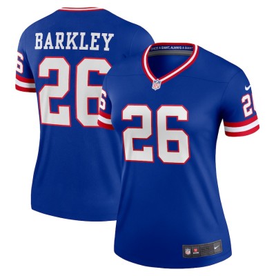 New York Giants #26 Saquon Barkley Royal Women's Nike Royal Classic Player Legend Jersey